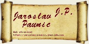 Jaroslav Paunić vizit kartica